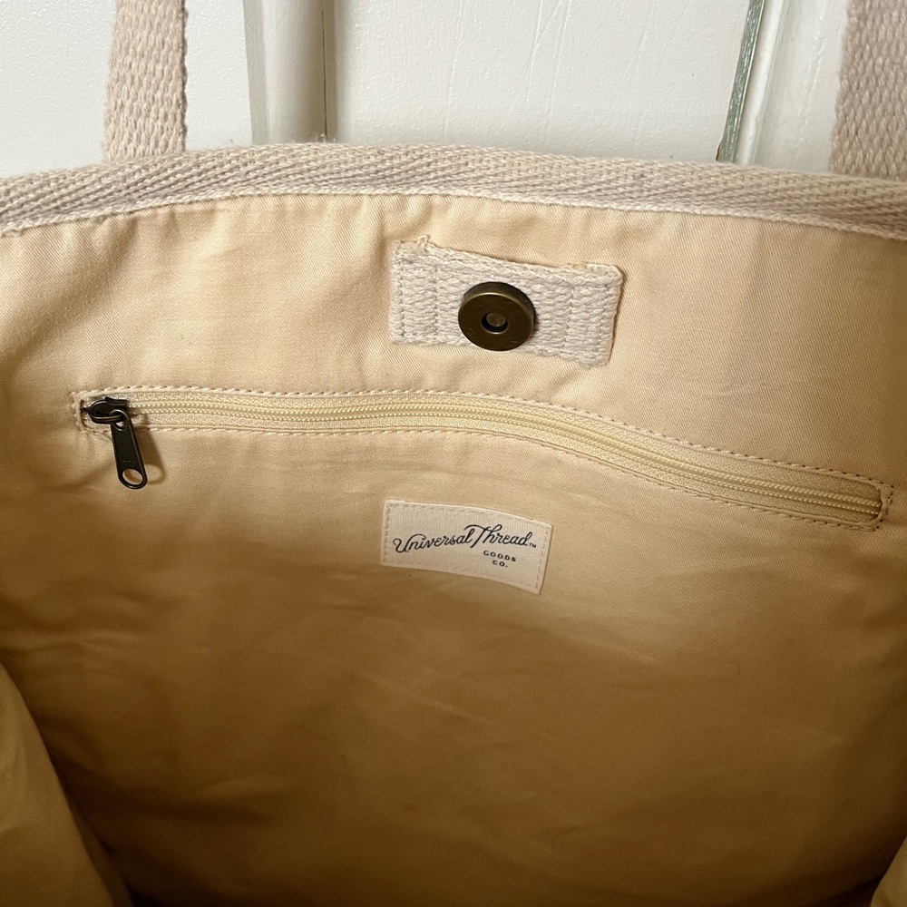 Universal Thread Cream Canvas Tote - image 2